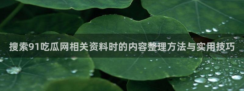 91吃瓜今日热门：搜索91吃瓜网相关资料时的内容整理方法与实用技巧